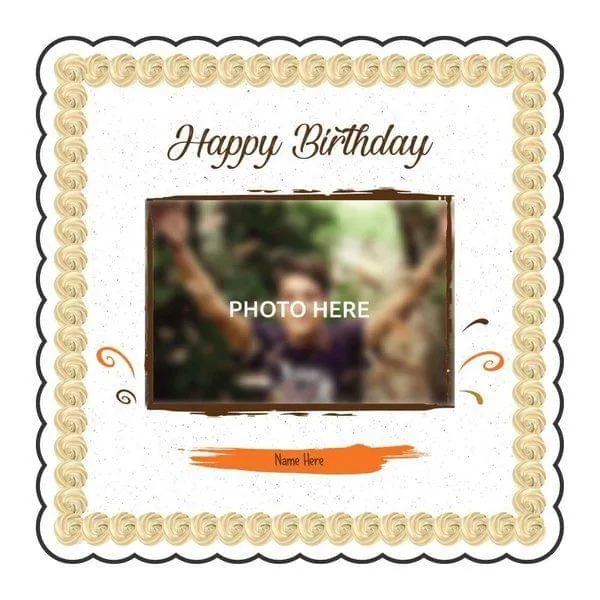 Splashing Rectangle Birthday Photo Cake
