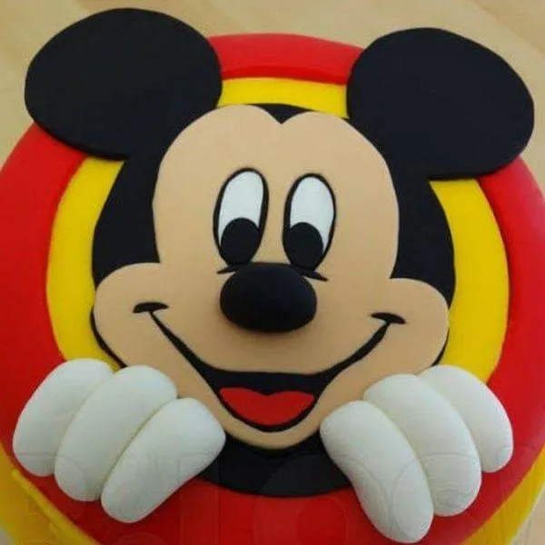 Eggless Smiling Mickey Mouse Cake