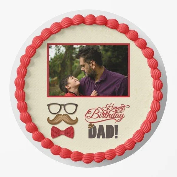 Happy Birthday Papa Photo Personalized Designer Cake