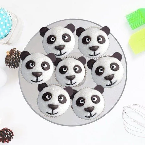 Eggless Panda Cupcakes