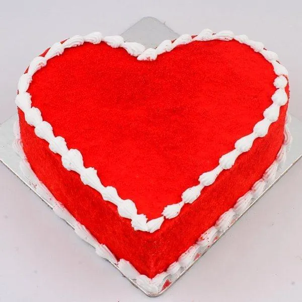 Eggless Red Velvet Heart Cake