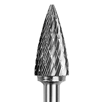 Deburring Carbide Burrs Tree Shape With Point End Standard Cut,Dimension-T8,Diameter-19.00,Length-25.00-FAC0200956