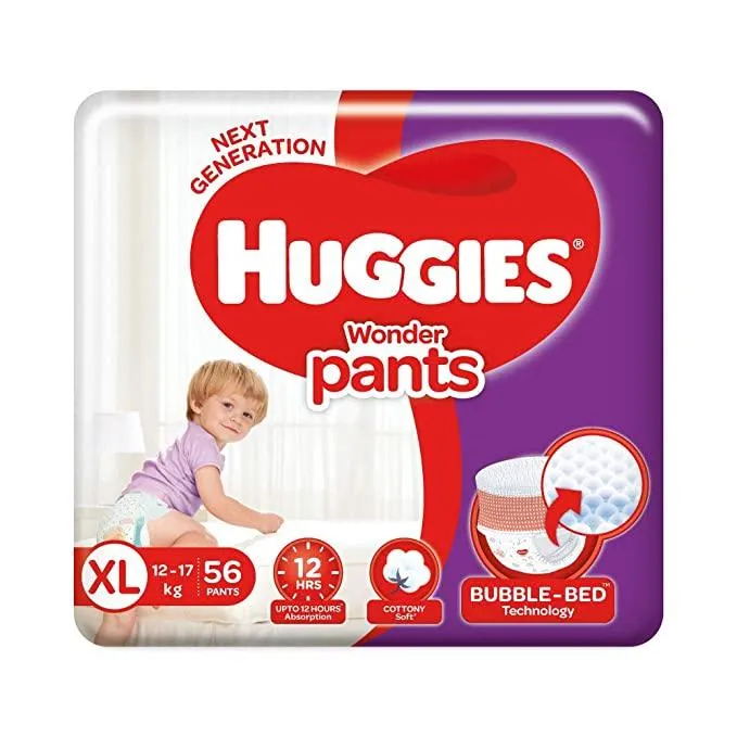 Huggies Wonder Pants Extra Large Size Baby Diaper Pants, 56 count