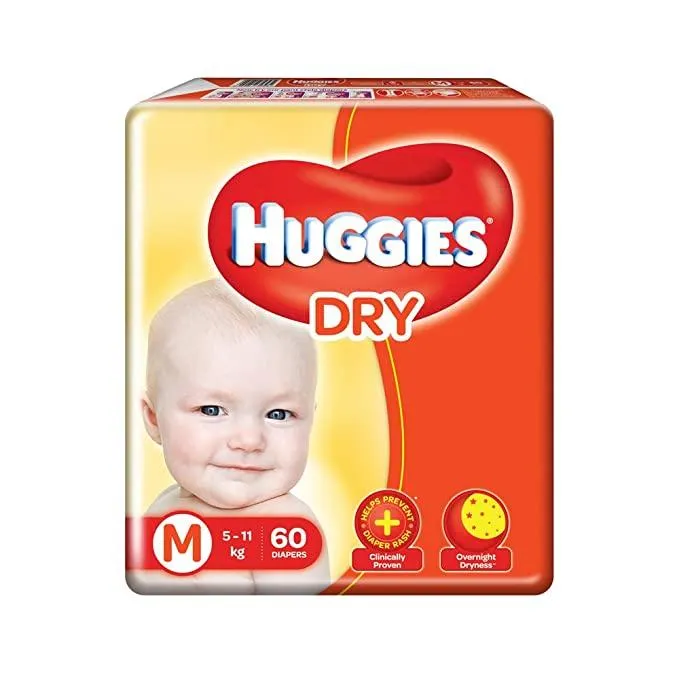 Huggies New Dry Medium Size Diapers ,60 Counts