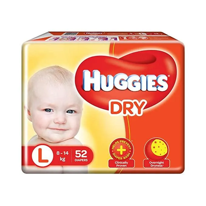 Huggies New Dry Large Size Diapers ,52 Counts