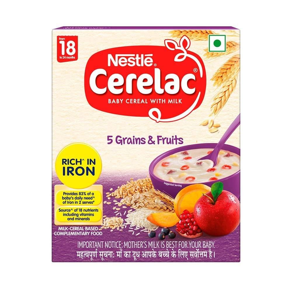 Nestle Cerelac 5 Grains & Fruits Baby Cereal, 18 -24mths, 300 gm