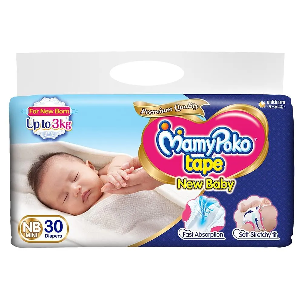 MamyPoko Tape Diapers, New Born mini, Pack of 30