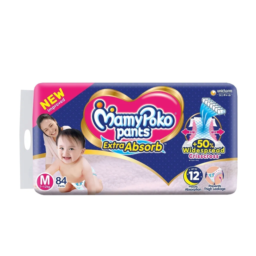 MamyPoko Pants Extra Absorb Baby Diaper, Medium (Pack of 84)