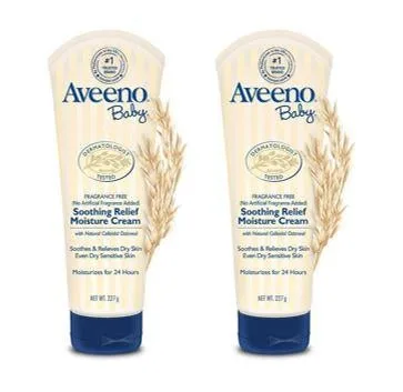 Aveeno Baby Soothing Relief Moisture Cream - 227g, Pack of 2 - Combo