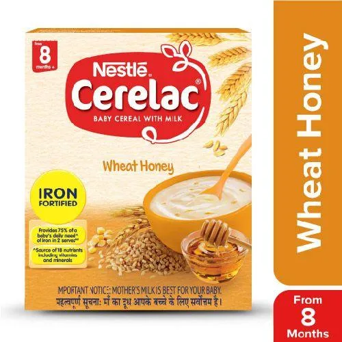Nestle Cerelac Wheat Honey Baby Cereal, From 8 mths, 300 gm