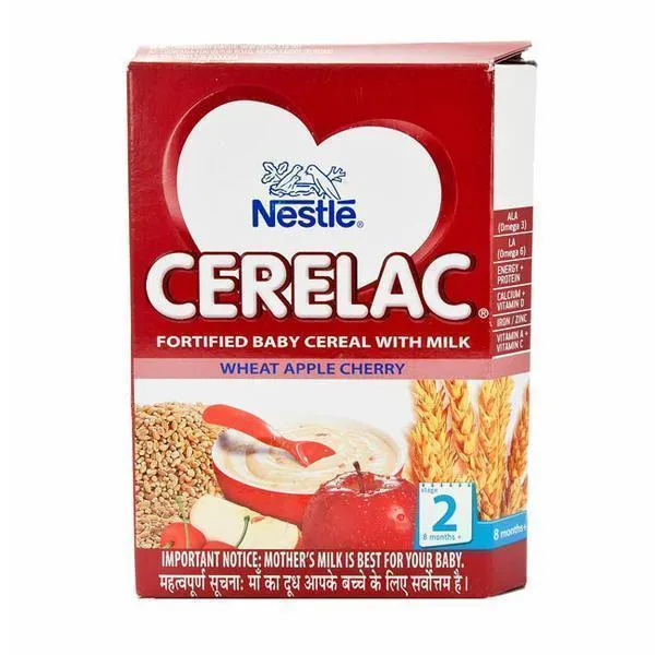 Nestle Cerelac Wheat Apple Cherry Baby Cereal, 8-12 Mths, 300 gm