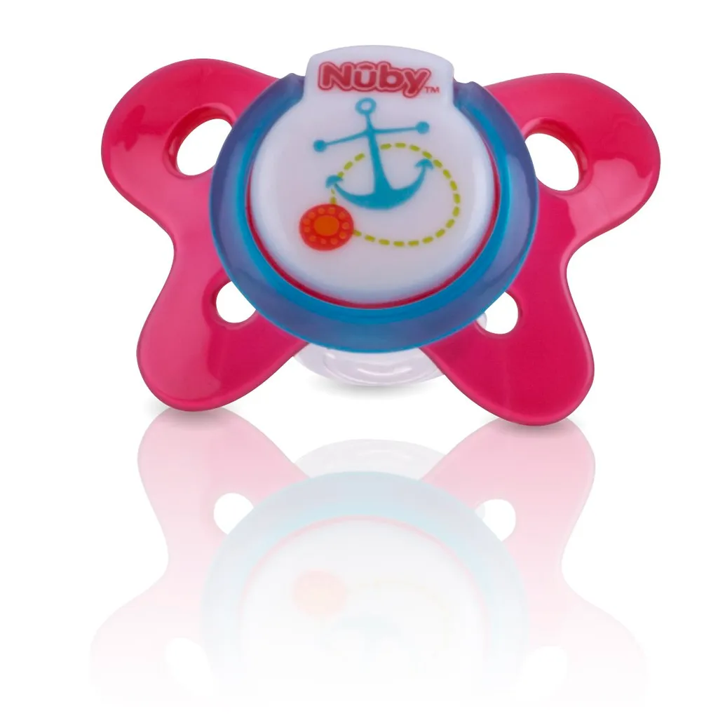 Nuby Classic Butterfly Oval Pacifier 6M+ (Red Anchor)