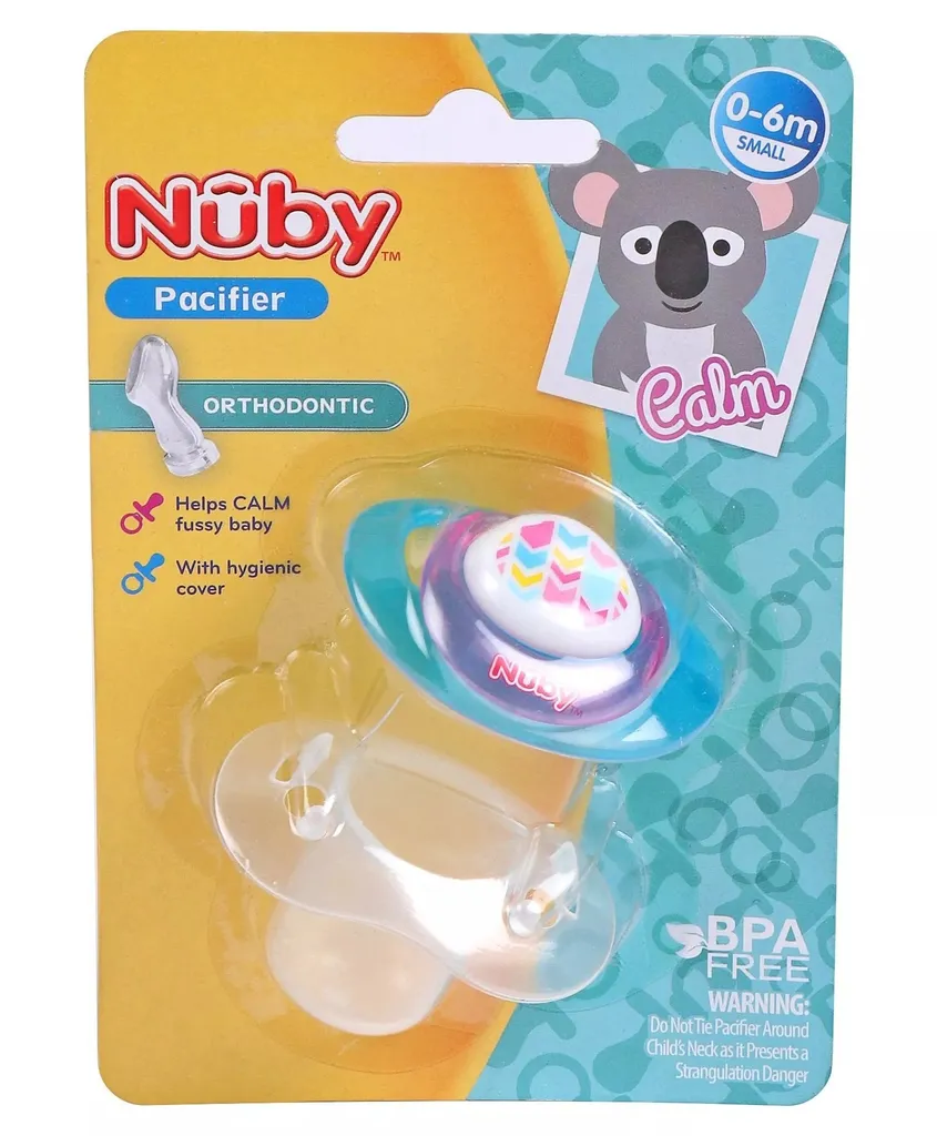 Nuby Ortho Pacifier 0-6M (Blue Abstract)