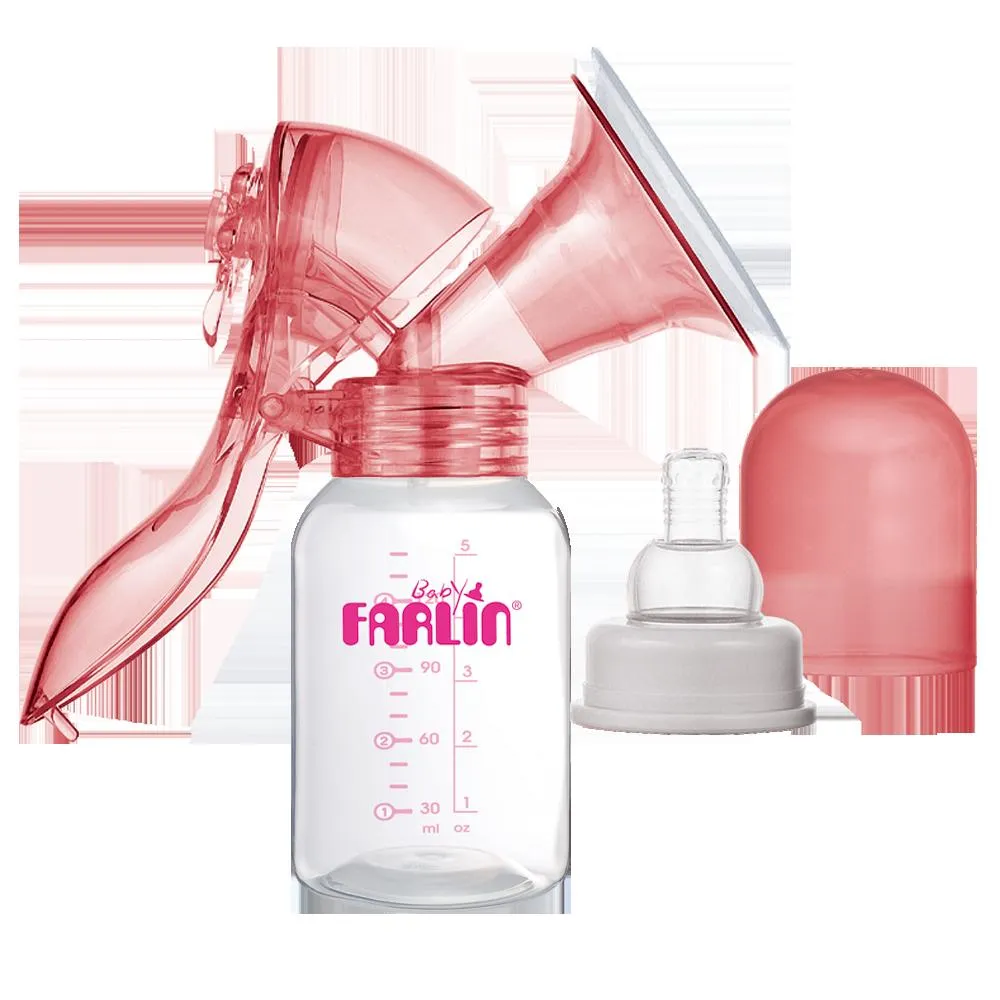 Farlin Manual Breast Pump With 3 Pcs Milk Storage (Pink)