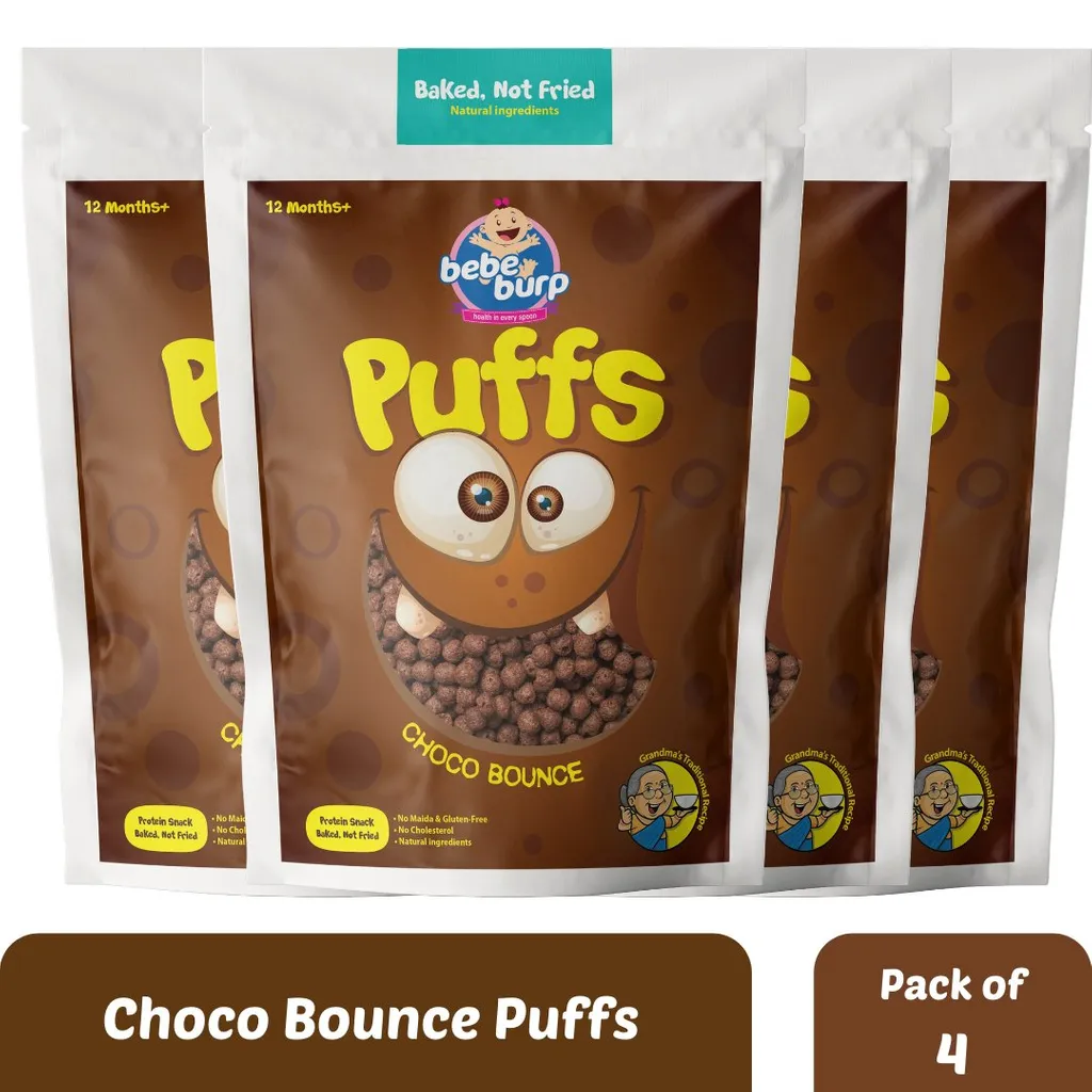 Bebe Burp Grandma's Super Puffs Choco Bounce Pack Of 4 - 35 gms each