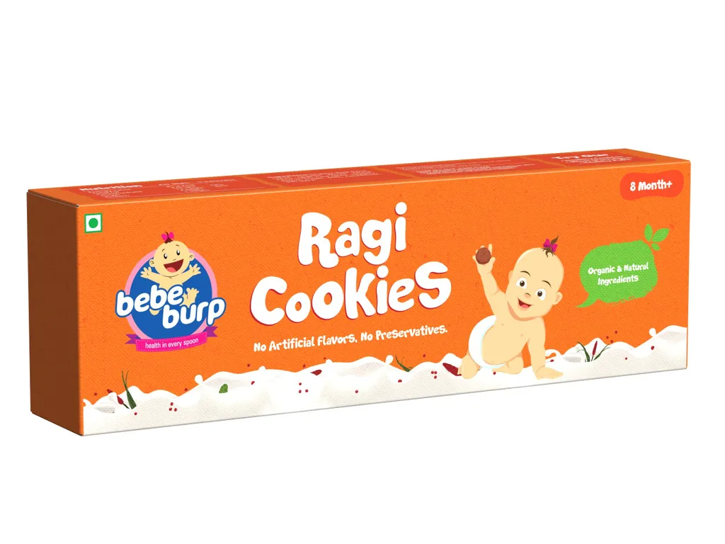 Bebe Burp Organic Baby Food Ragi Cookies 150 gm