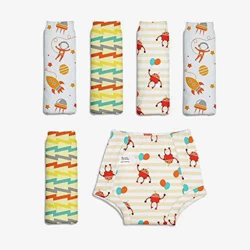 SuperBottoms Padded Underwear - Semi Waterproof (Pack of 6, Size 2) - Star Gazer Collection