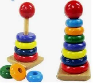 Shumee Wooden Rainbow Stacking Rings Game