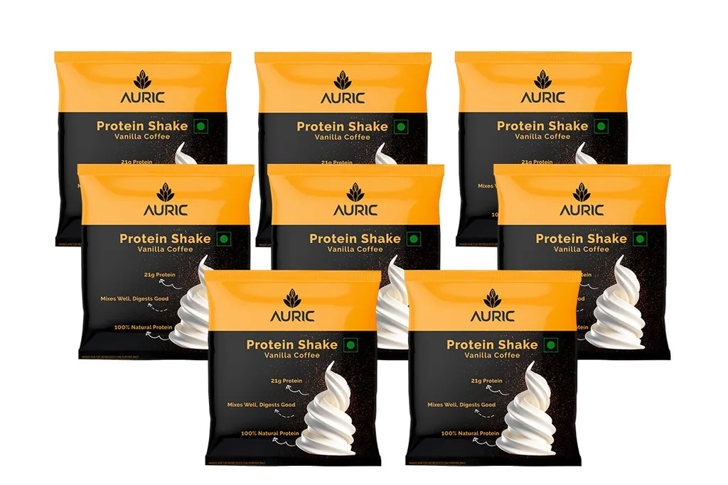 Auric Vegan Protein Powder (Vanilla Coffee Flavor) 8 Sachet