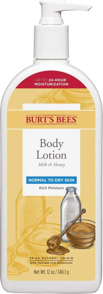 Burts Bees BodyLotion for Normal to Dry Skin ,Milk & Honey, 12 Oz