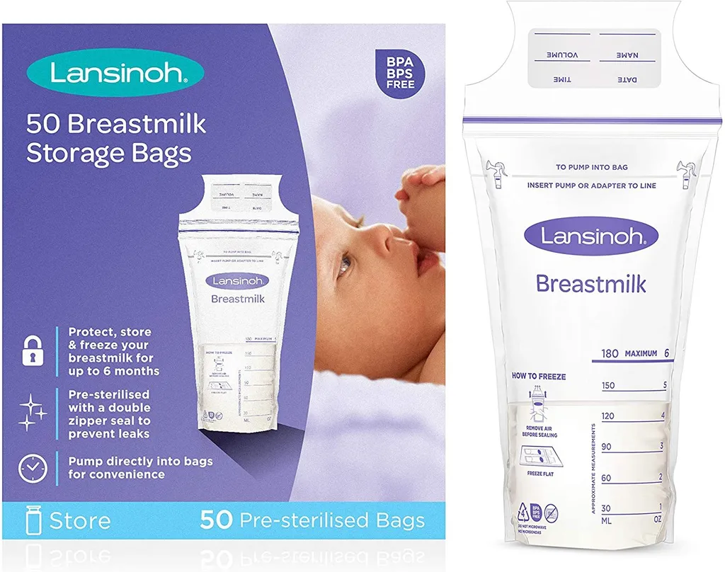 Lansinoh Breast Milk Storage Bags Breastmilk Pouches (50 PCS )