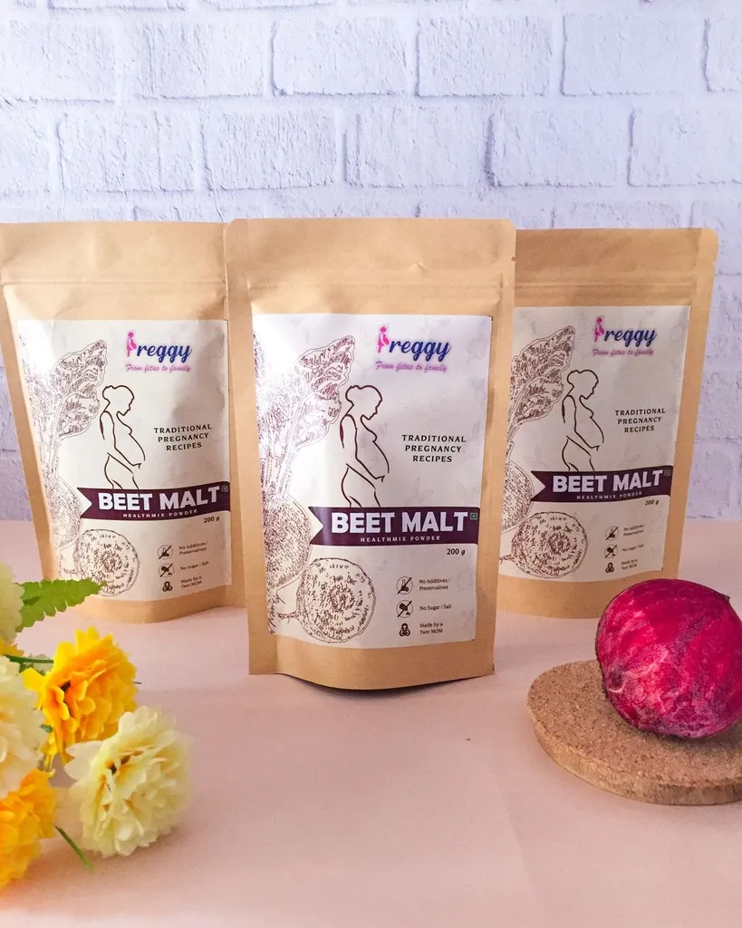 PREGGY Beetroot Malt - Iron Rich Health Drink Mix for Pregnant and New Mothers
