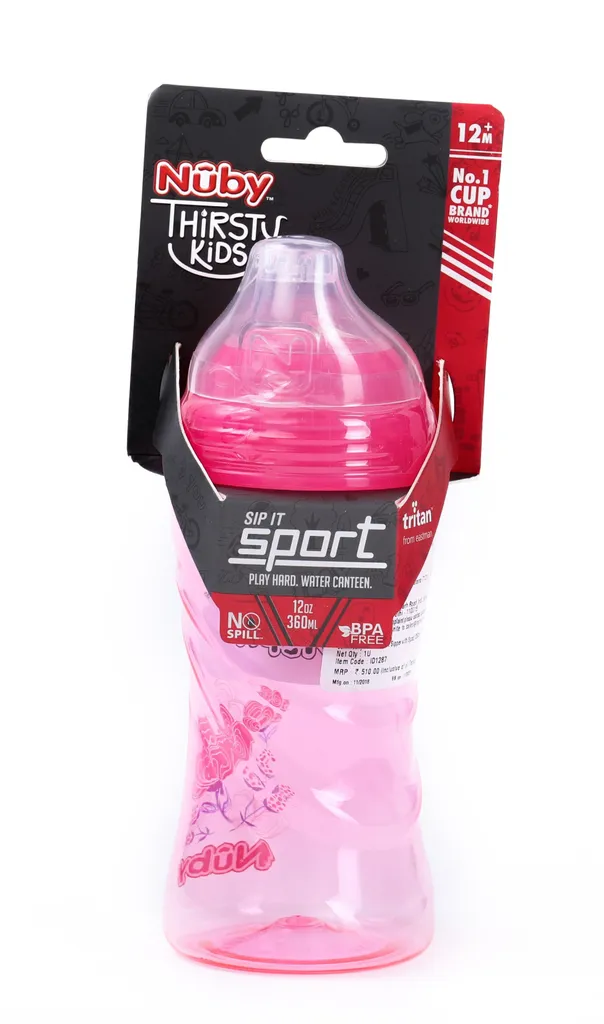 Nuby Sip It Sport Sip.W/Spout 360ml (Pink)
