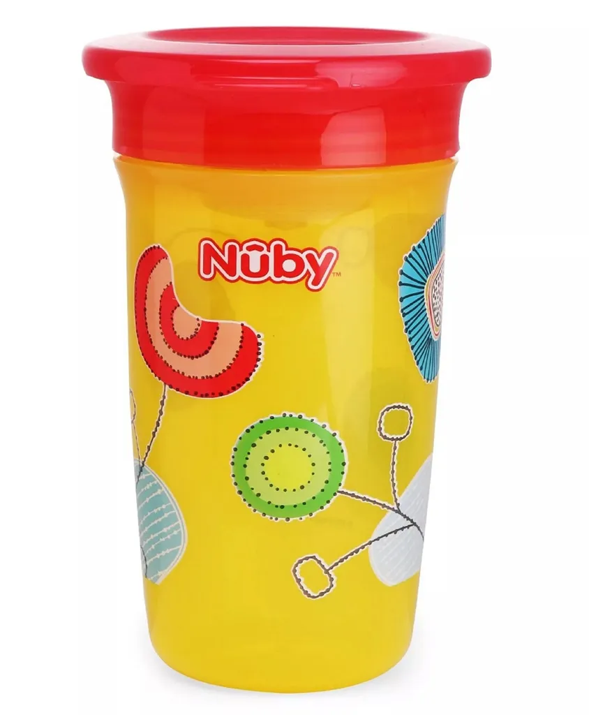 Nuby 360 Wonder Cup Printed Without Handle 300ml (Yellow Base)