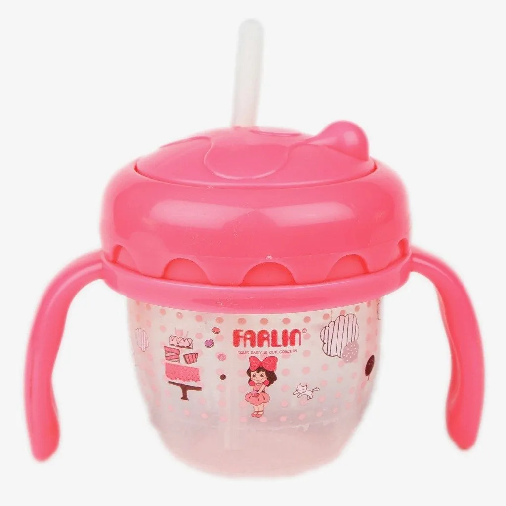 Farlin Gulu Gulu Straw Drinking Cup 120Ml (Pink)