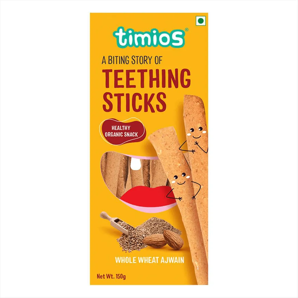 Timios Teething Sticks Whole Wheat Ajwain (150 g)