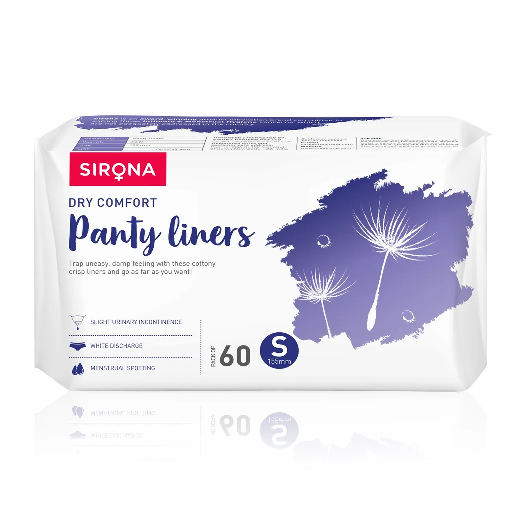 SIRONA Ultra-Thin Premium Panty Liners (Regular Flow) 60 Counts - Small