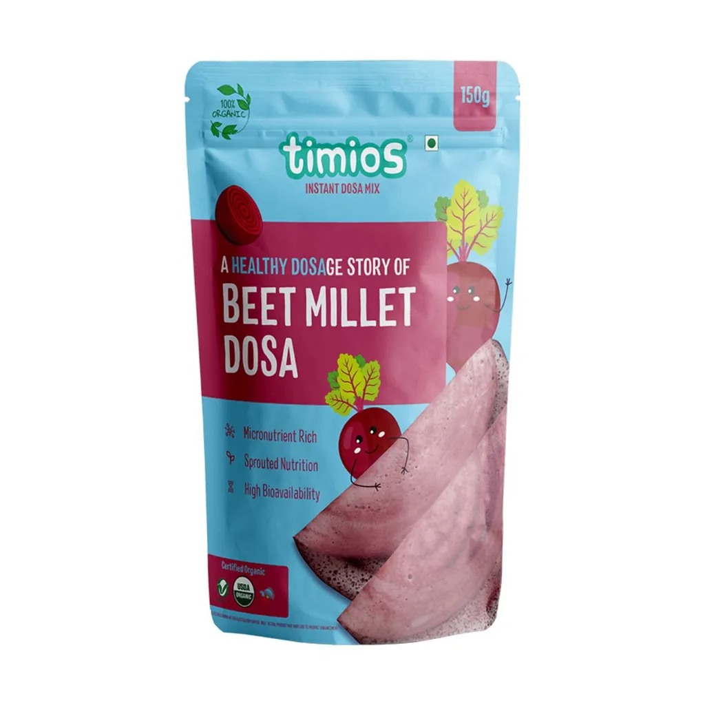 Timios Organic Beetroot Millet Dosa Mix (150g)