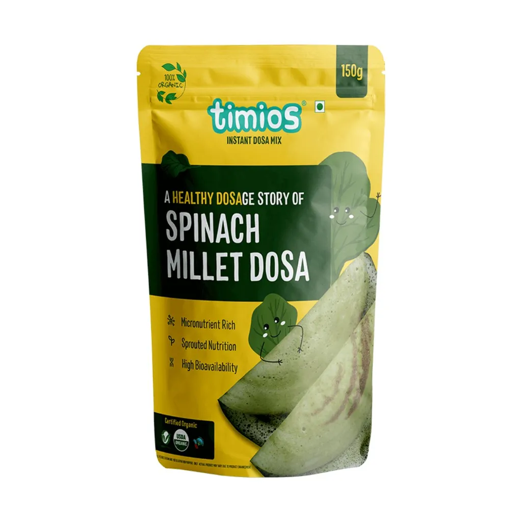Timios Organic Spinach Dosa Mix (150g)
