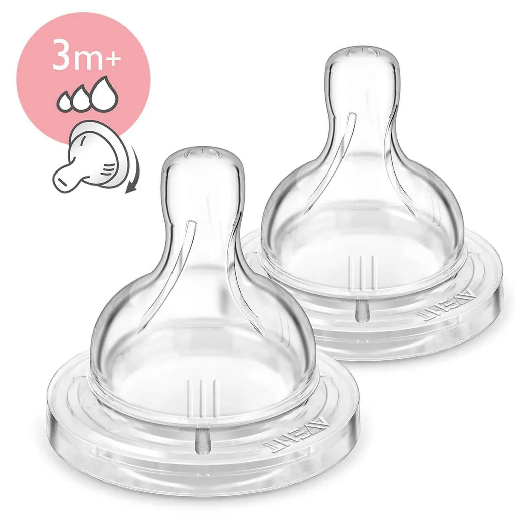 Philips Avent Classic Teat One Slot Variable Flow - 3months+ (2Pc. Pack)