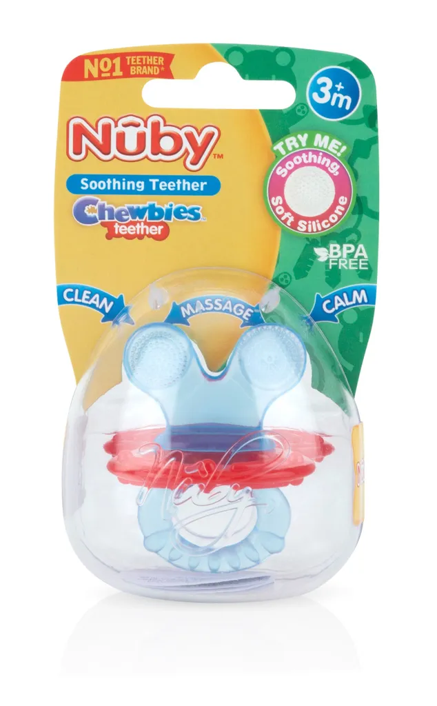 Nuby Chewbies Teether 3M+ (Bees Blue)