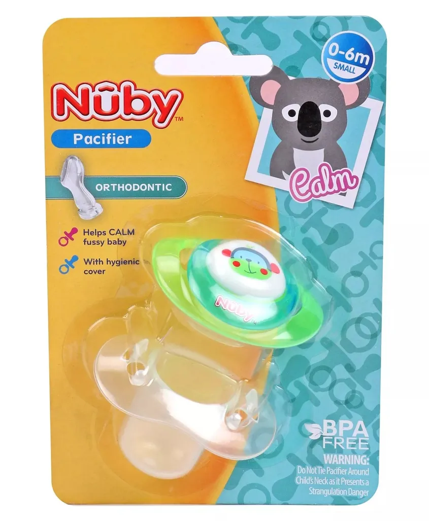 Nuby Ortho Pacifier 0-6M (Green Monkey)
