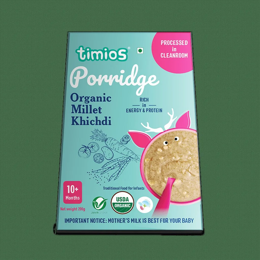Timios Porridge - Organic Millet Khichdi, Healthy & Nutritious for Babies 10+ Months, 200g