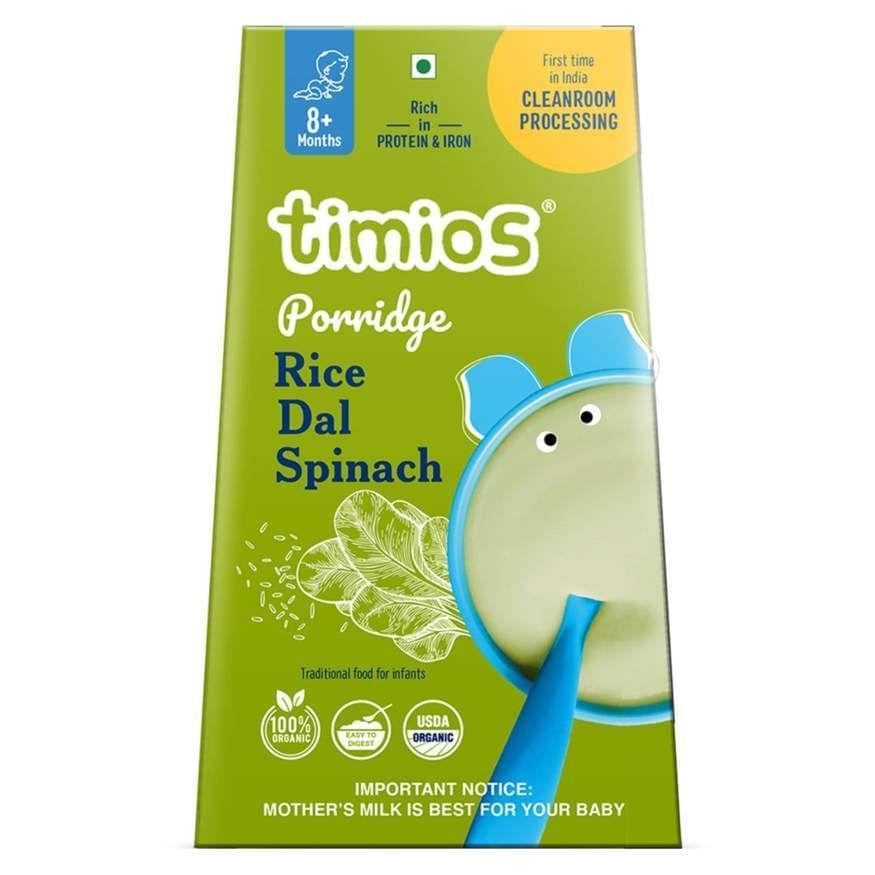 Timios Organic Rice, Dal & Spinach Porridge-400g(Pack of 2)