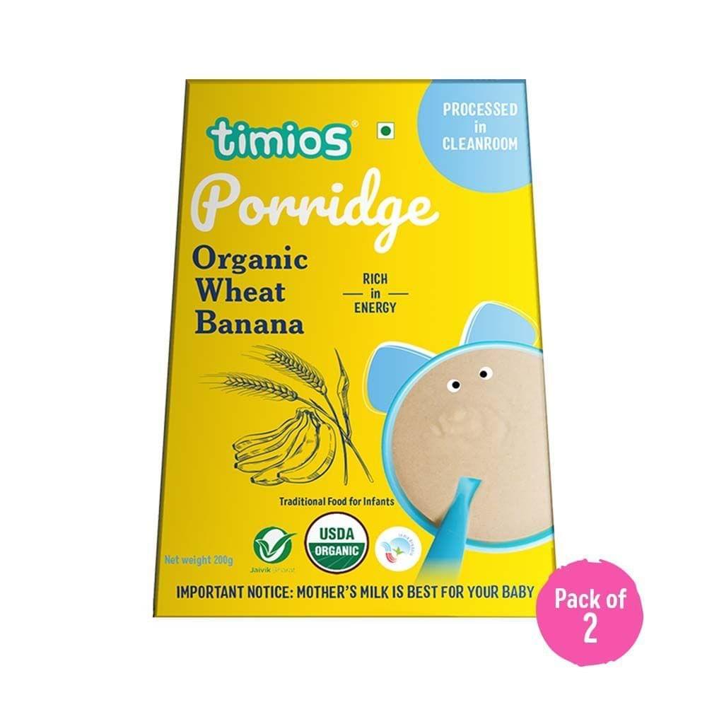 Timios Organic Wheat& Banana Porridge-400g(Pack of 2)