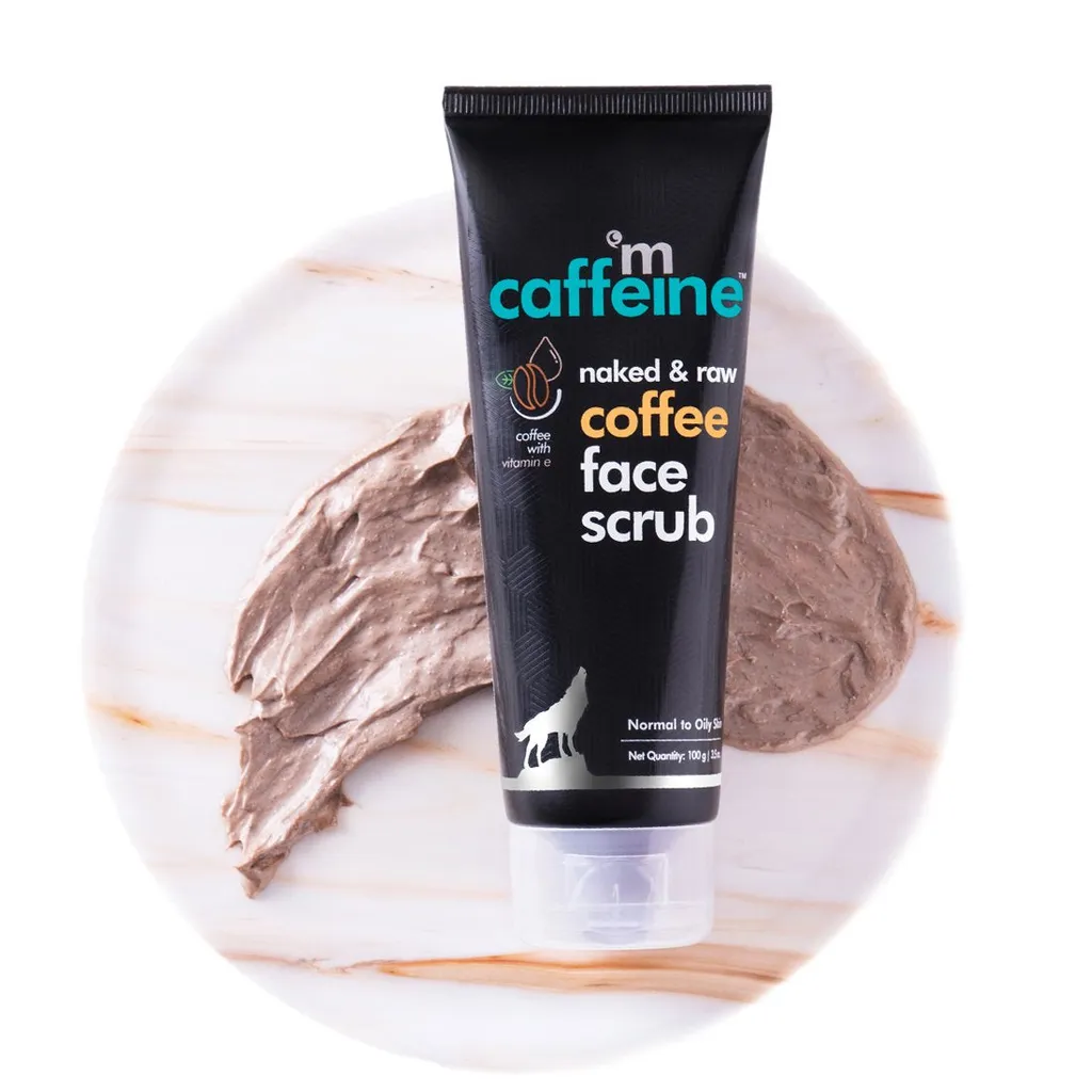 mCaffeine Exfoliating Coffee Face Scrub with Walnut & Vitamin E for Tan, Blackheads & Dirt Removal