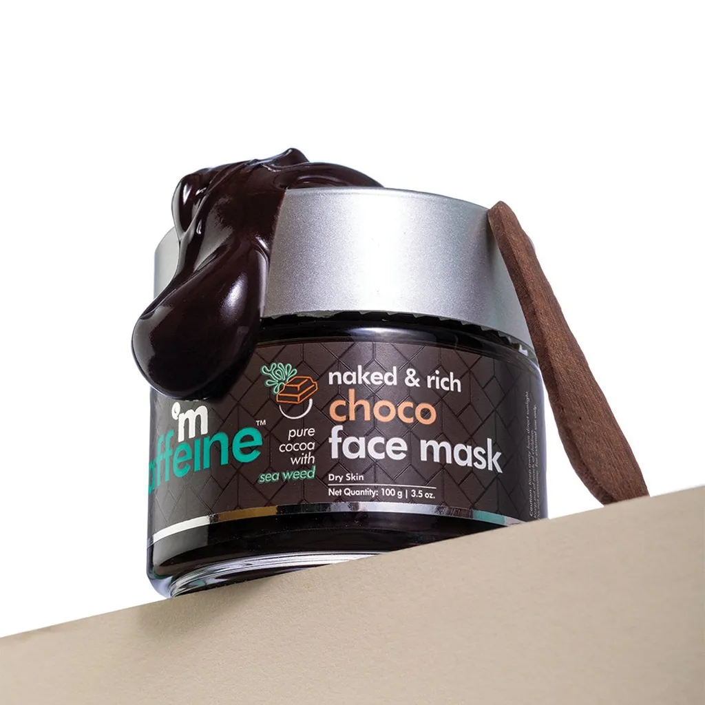mCaffeine Hydrating Choco Face Mask - Clay Face Pack with Cocoa, Aloe Vera & Seaweed for Dry Skin