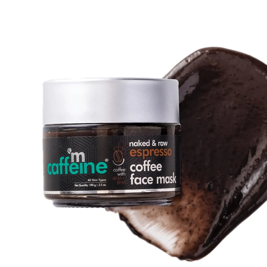 mCaffeine Exfoliating Espresso Coffee Face Mask - Face Pack with Natural AHA & BHA for All Skin Type