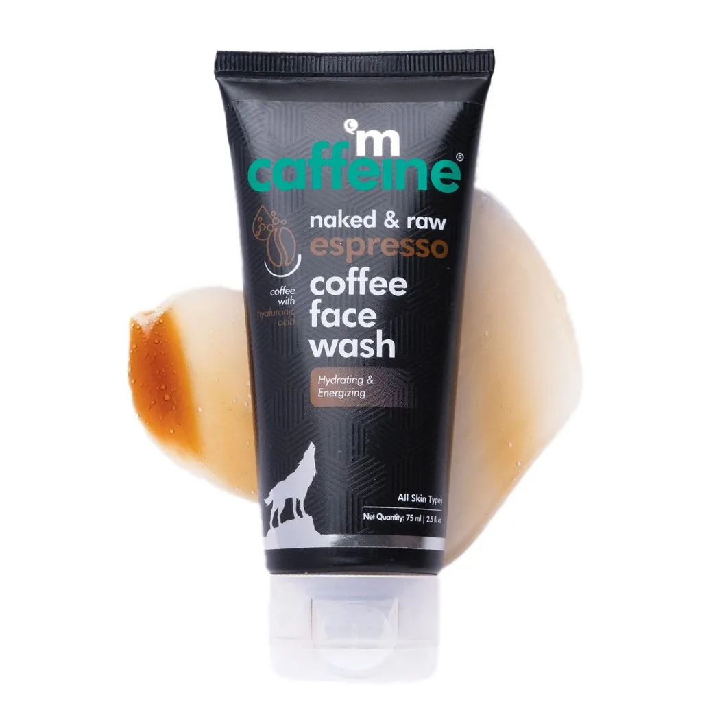 mCaffeine Hydrating Espresso Coffee Face Wash with Hyaluronic Acid & ProVit B5 - Soap Free Cleanser
