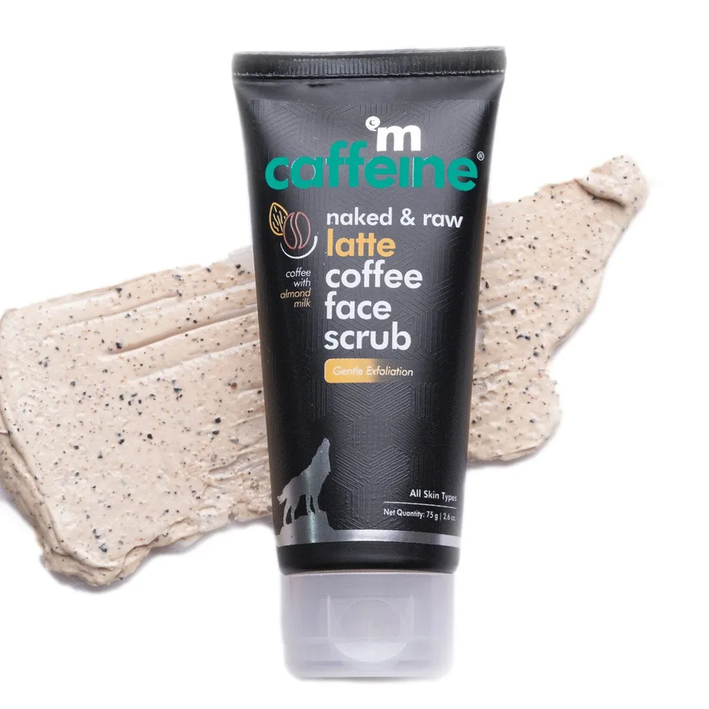 mCaffeine Gentle Exfoliating Latte Coffee Face Scrub with Shea Butter for Moisturizing Dull-Dry Skin
