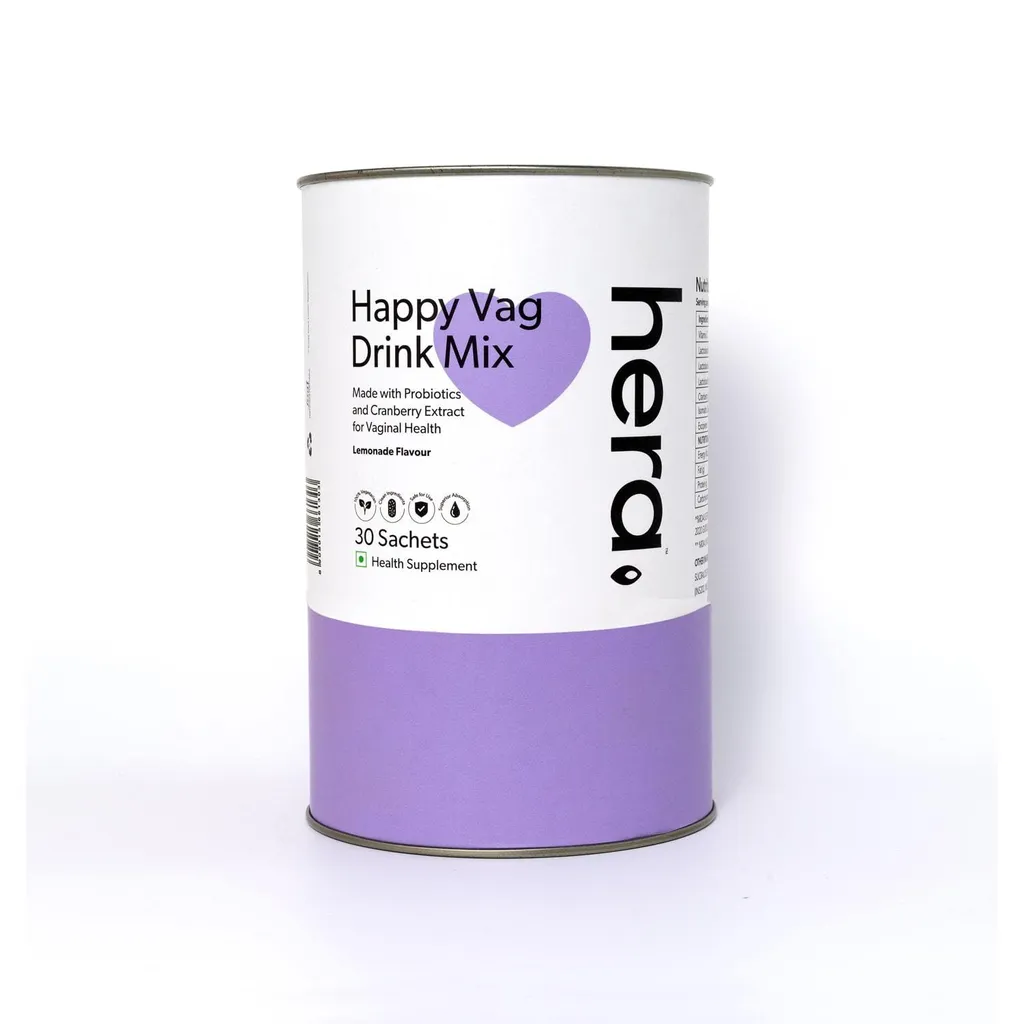 Hera Happy Vag Drink Mix - Yeast Infections and White Discharge - Probiotics, Cranberry Extract and Multivitamins - 225 G Powder