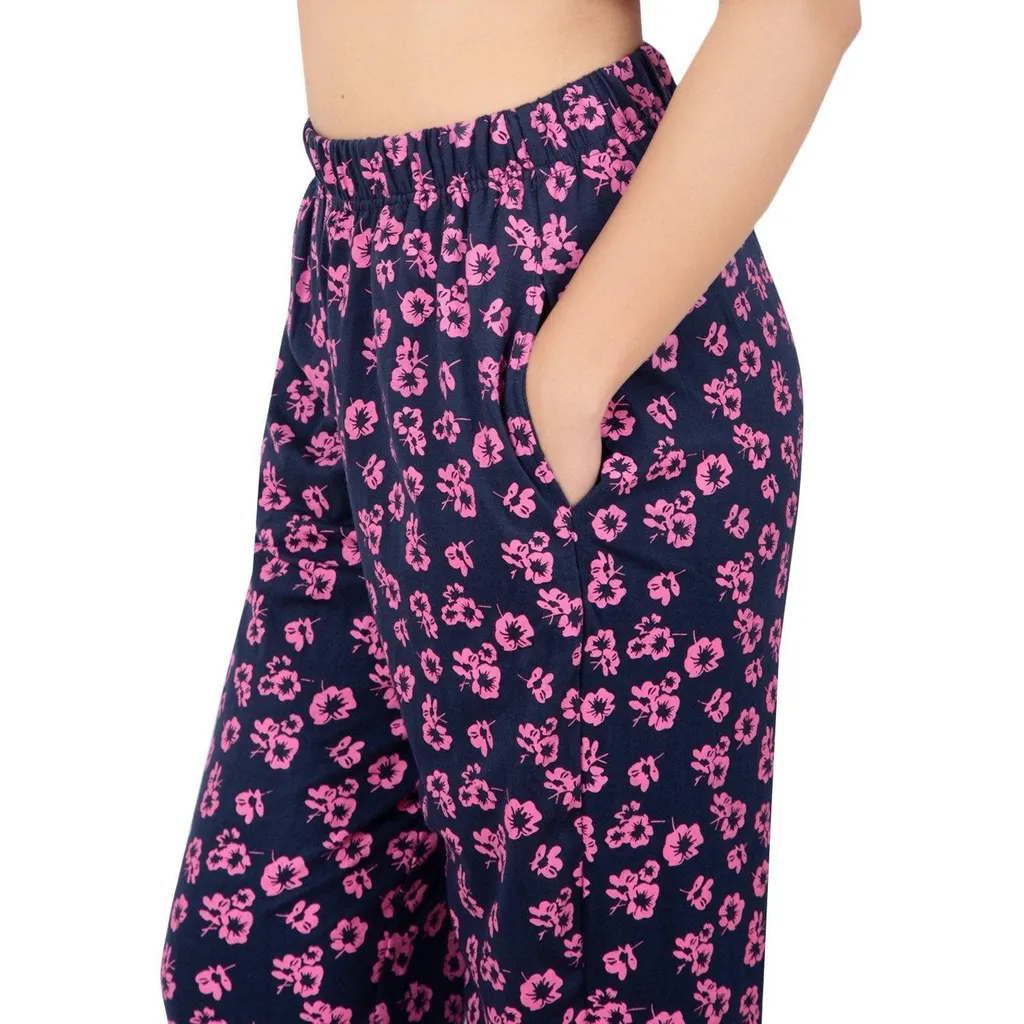 YASHRAM  Morph Maternity Adira Women's Cotton Nightwear Pyjama - Navy Blue & Pink