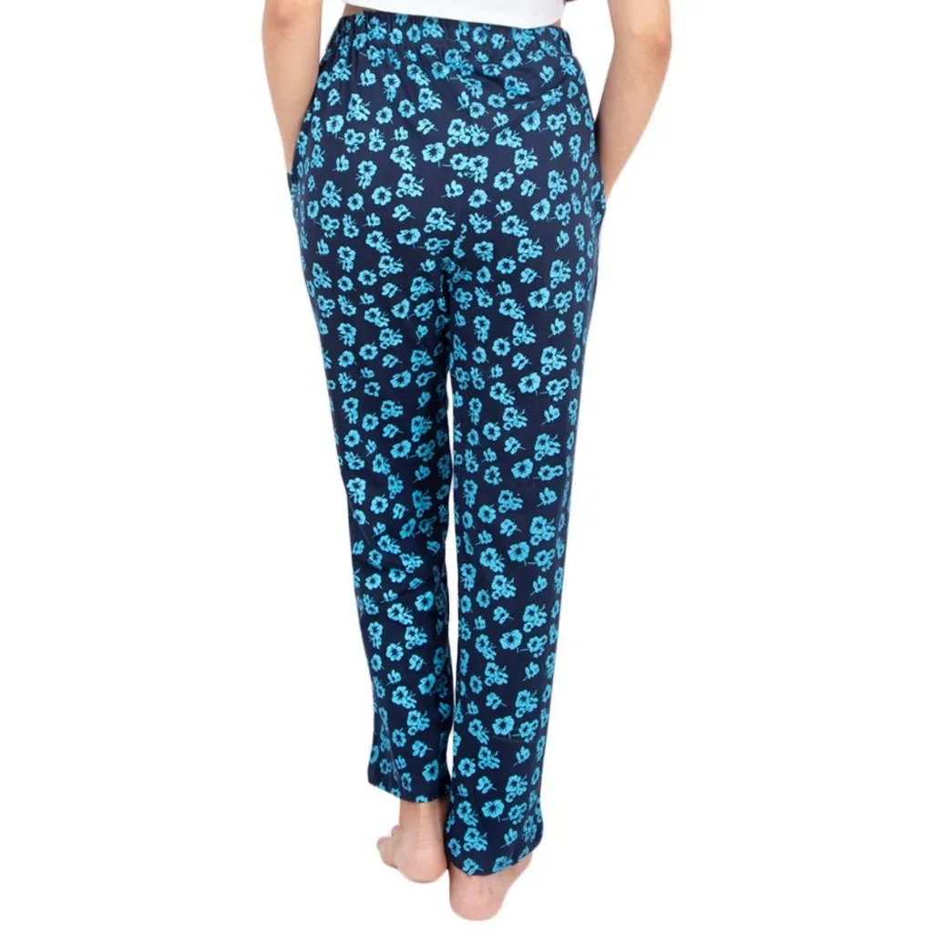 YASHRAM Morph Maternity Adira Women's Cotton Nightwear Pyjama - Navy Blue & Pink, XX-Large