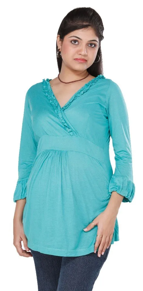 YASHRAM Morph Maternity Trendy Blue Evening Top For Women