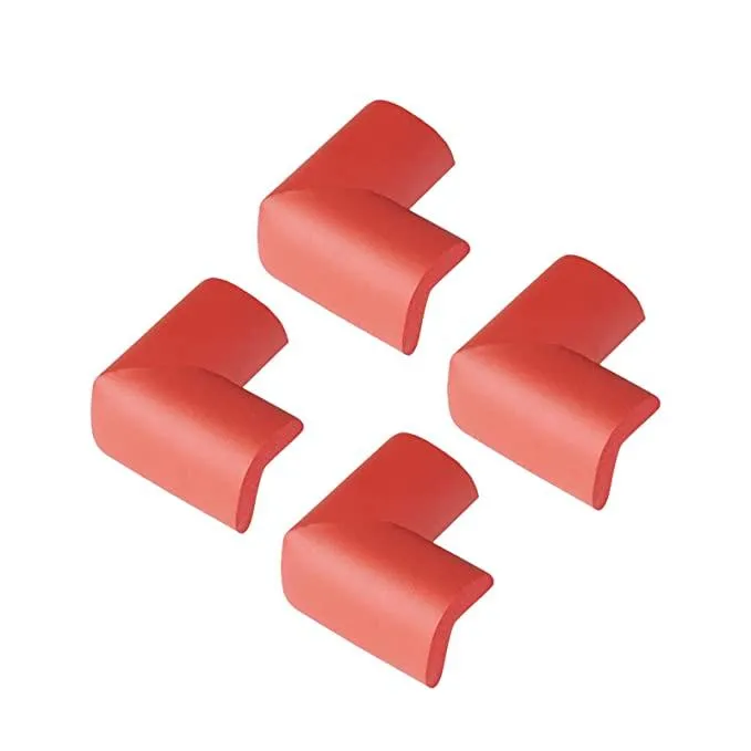 Safe-O-Kid-Pack of 8-L-Shaped Small Nbr Corner Cushions-Red