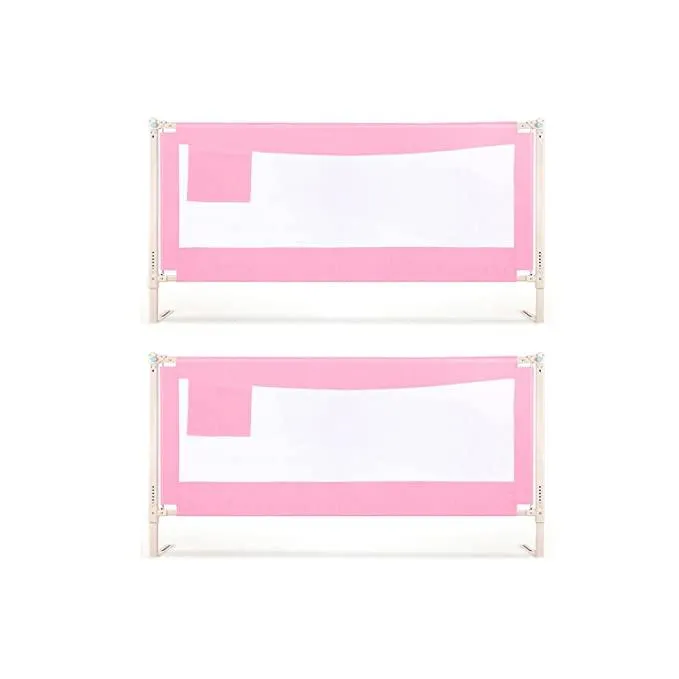 Safe-O-Kid Foldable 6 Ft Bedrail Guard - Pink- Pack of 2
